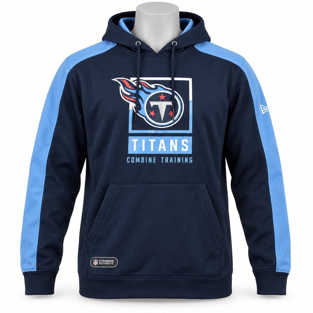 New Era Tennessee Titans NFL Combine Training Hoodie Navy Blue Mens XL